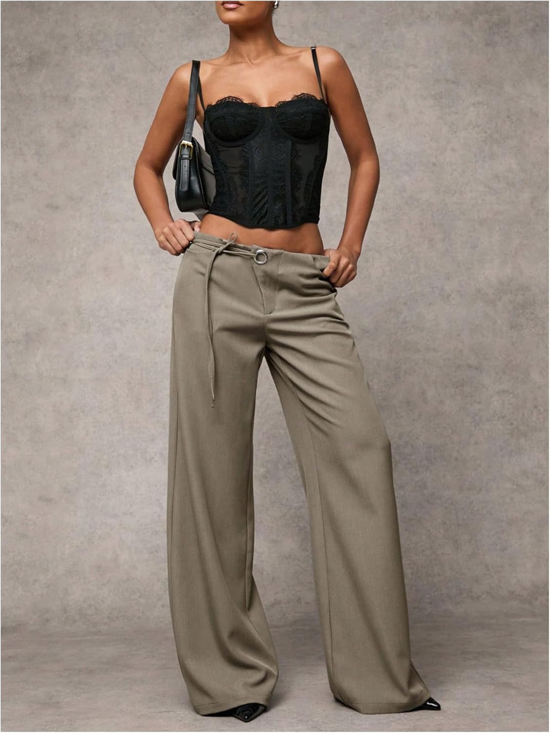 GORGLITTER Women's Low Rise Going Out Formal Dress Pants Wide Leg Work Slacks Pants Business Casual Outfits Trousers - Image 5