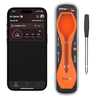 TempPro TempSpike 600ft Wireless Meat Thermometer with Ultra-Thinner Probe