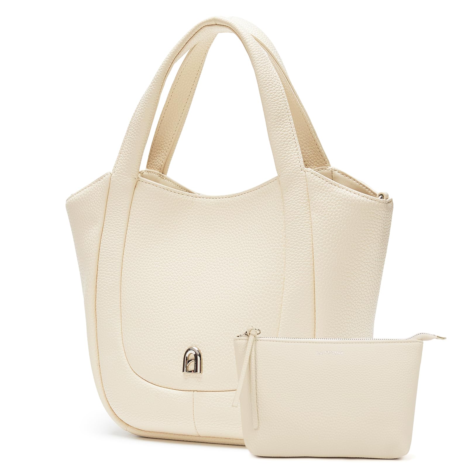 LA FESTIN Genuine Leather Bucket Purses for Women Trendy Shoulder Handbag