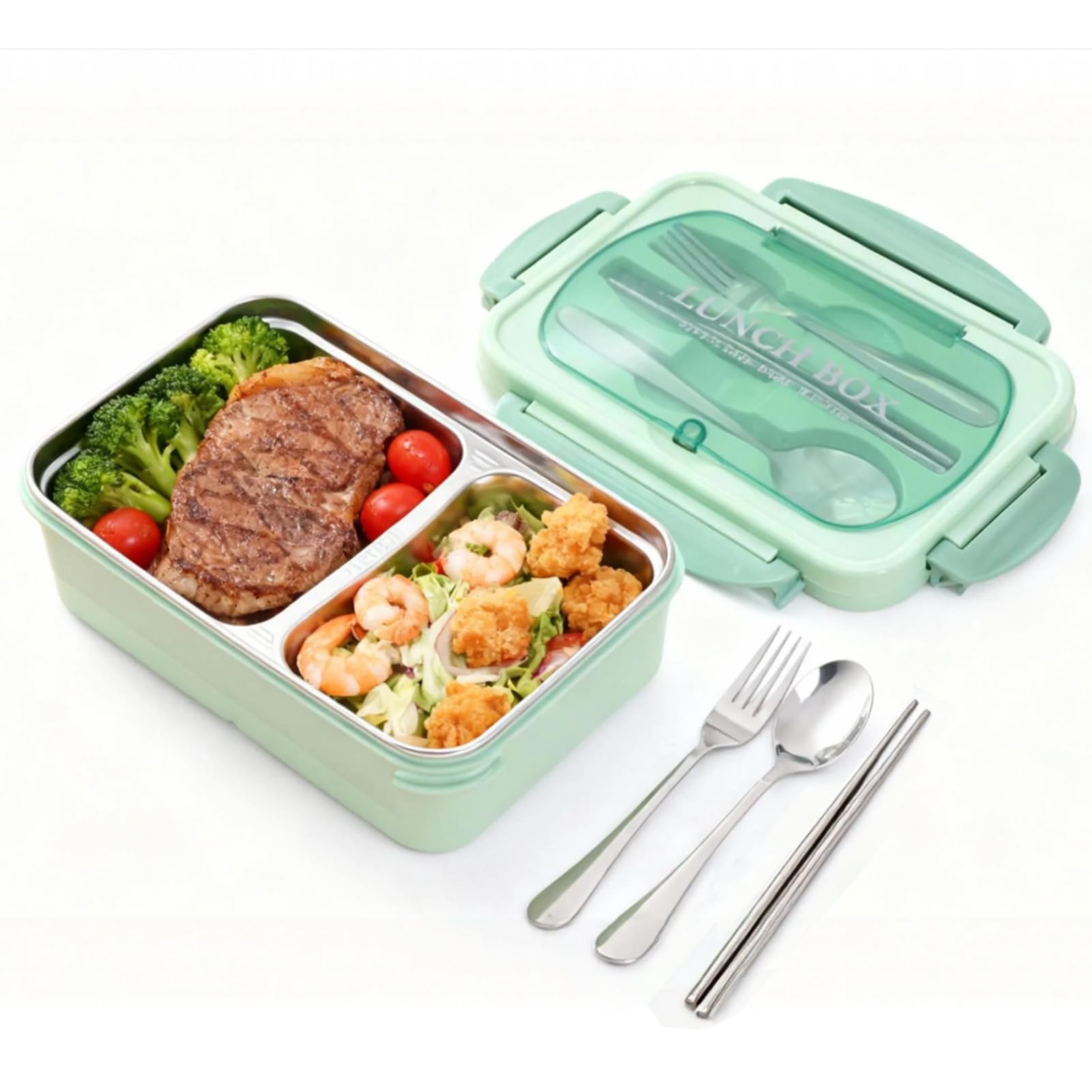 lvifloae 304 Stainless Steel Insulated Lunch Box with Compartments Portable
