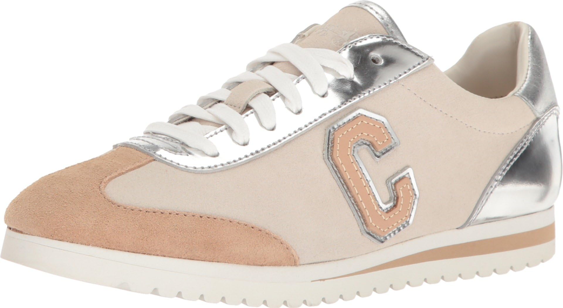 COACH | Ian Mirror Suede Sneakers | Silver/Chalk | 9