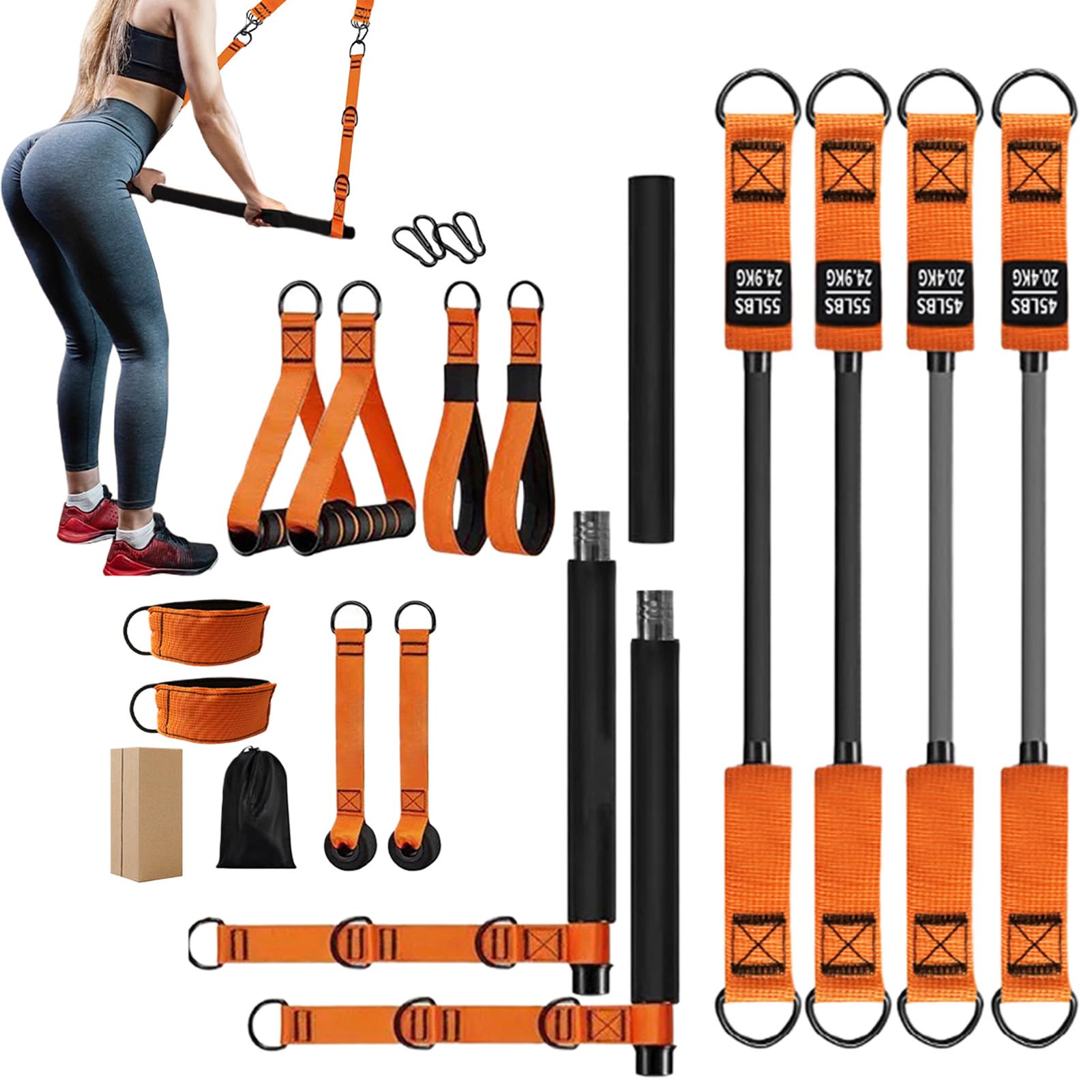 Kit de barra de pilates para mujer, equipo de ejercicio para moldear el cuerpo, equipo de entrenamiento muscular para sentadillas, gimnasio en casa, principiantes, buscadores de entrenamiento