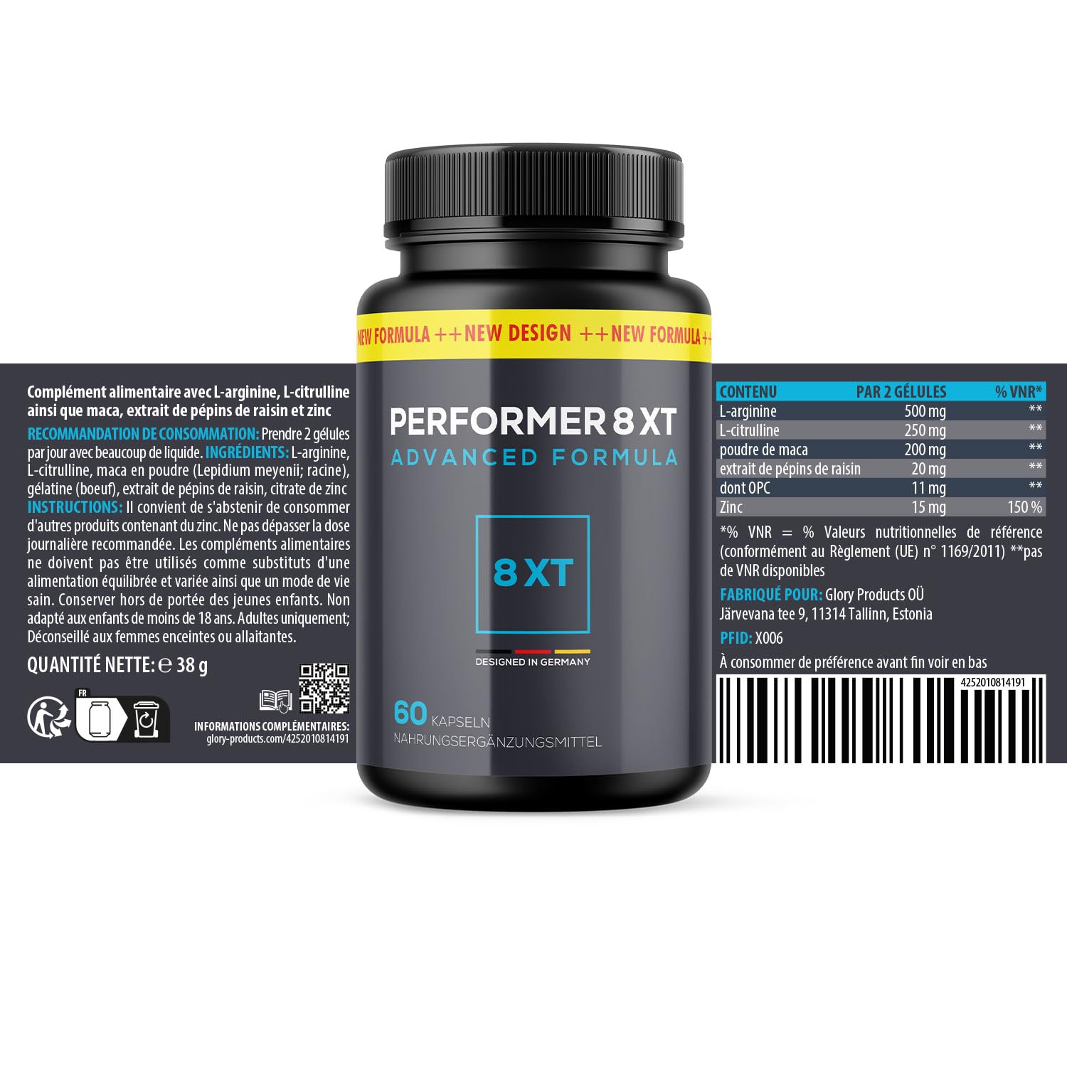 Performer 8 XT Capsules | Convient aux hommes | Utilisation en douceur | Contenu 60 capsules
