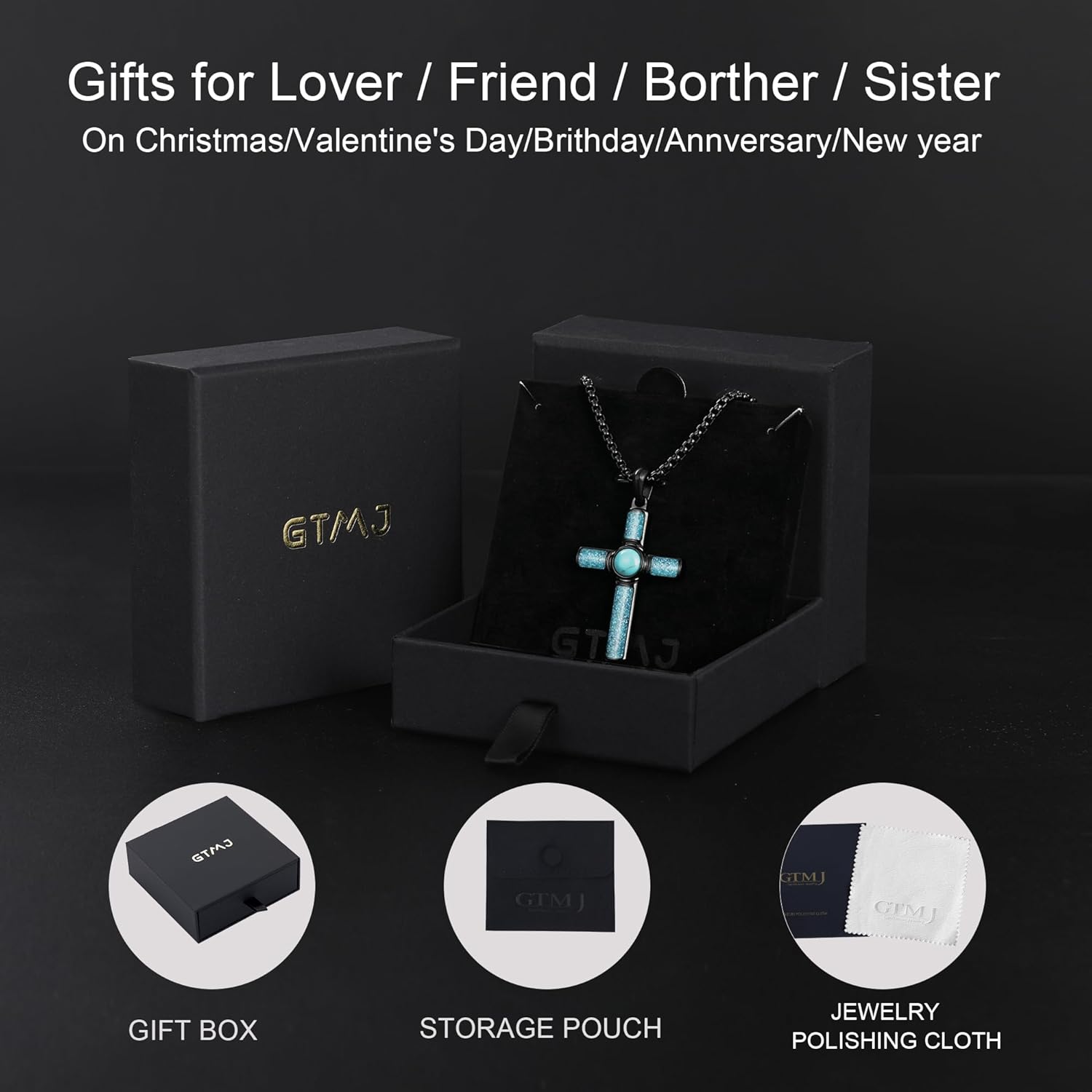 Amethyst Cross Necklace for Men Women with Adjustable Box Chain Natural Stone Pendant Necklace Religious Jewelry Gifts Everyday Wear - Image 6