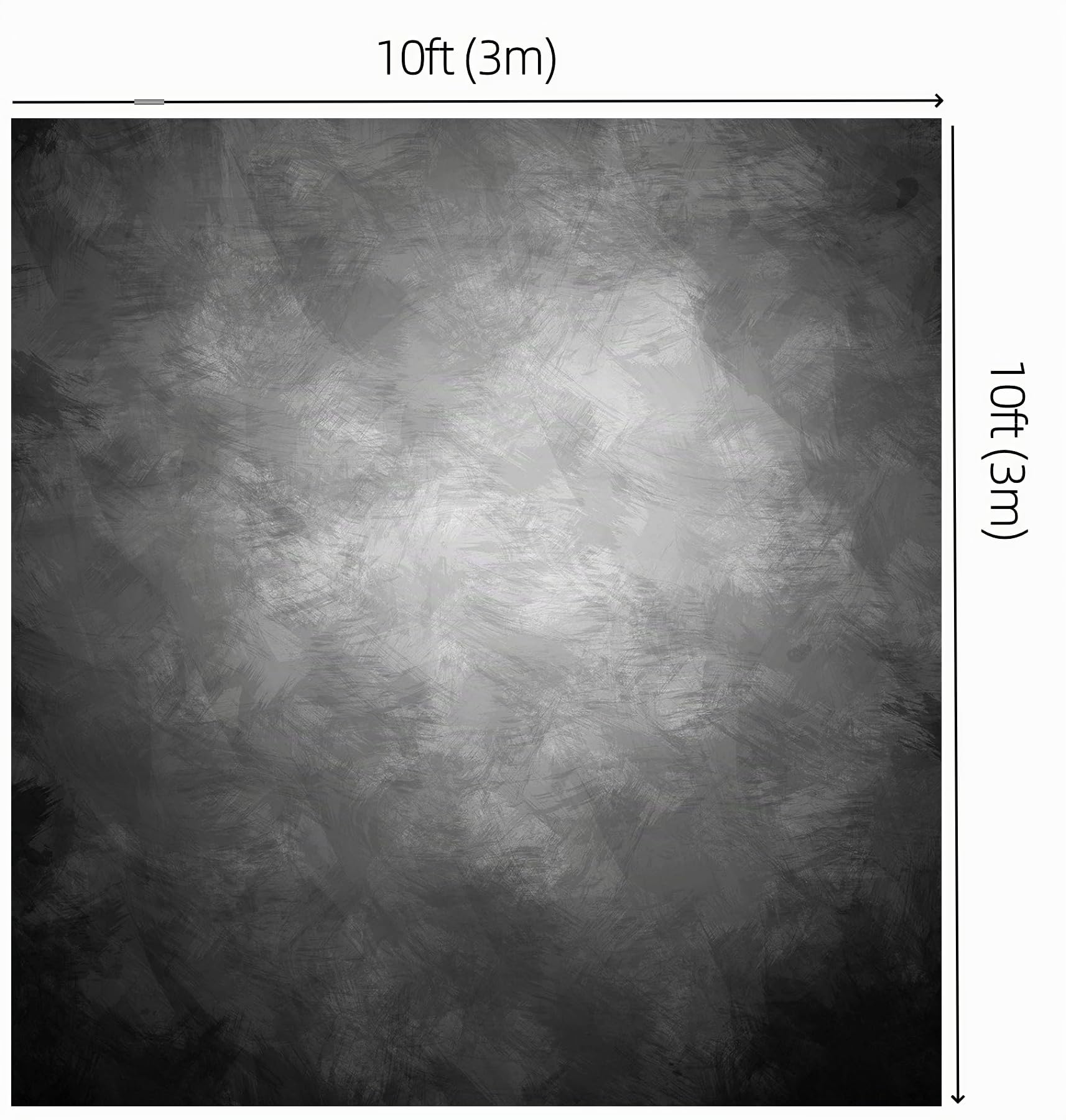 WaW 3x3m Fotohintergrund Grau Strukturiert Textur Stoff Polyester Hintergrund Fotostudio, Perfekt für Porträt, Produkt und Event-Fotografie