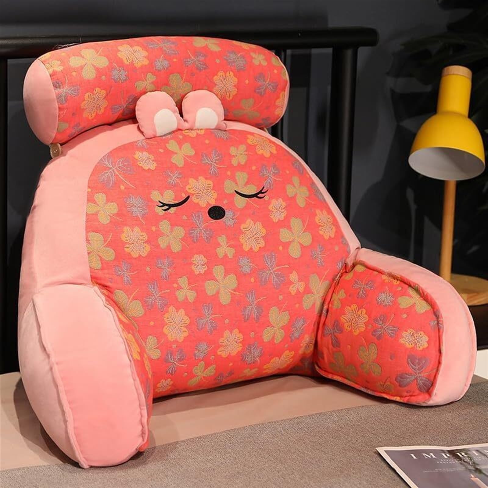 Uoxhfdh A Lumbar Support Cushion With Rm Floral Pattern Removable Back Waist Pillows(,40 * 65Cm)