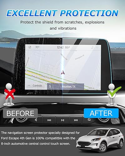 Miniatura 4 de Autorder 2 protectores de pantalla para Ford Escape SESELTitanium 2020 2021 2022 2023 Accesorios de vidrio templado de 8 pulgadas para pantalla