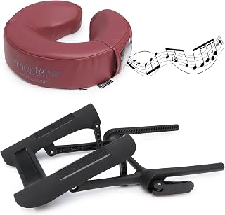 MASTER MASSAGE Universal MusicMaster Face Cushion/Face Pillow and Deluxe Adjustable Ergonomic Dream LX Face Cradle Set - Massage Table/Massage Chair Headrest Platform Set (Burgundy)