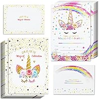 Algopix Similar Product 1 - TAntrix 24 Pcs Unicorn Invitations