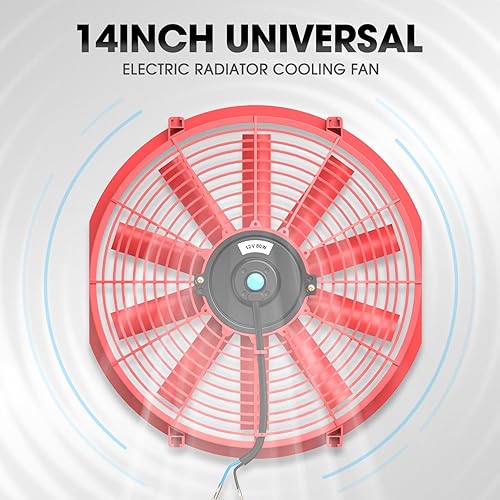 Vista 20 de DNA Motoring Ventilador de radiador delgado de enfriamiento eléctrico de alto rendimiento de 7 pulgadas con kit de montaje, azul, RAF-7-BL+FMK