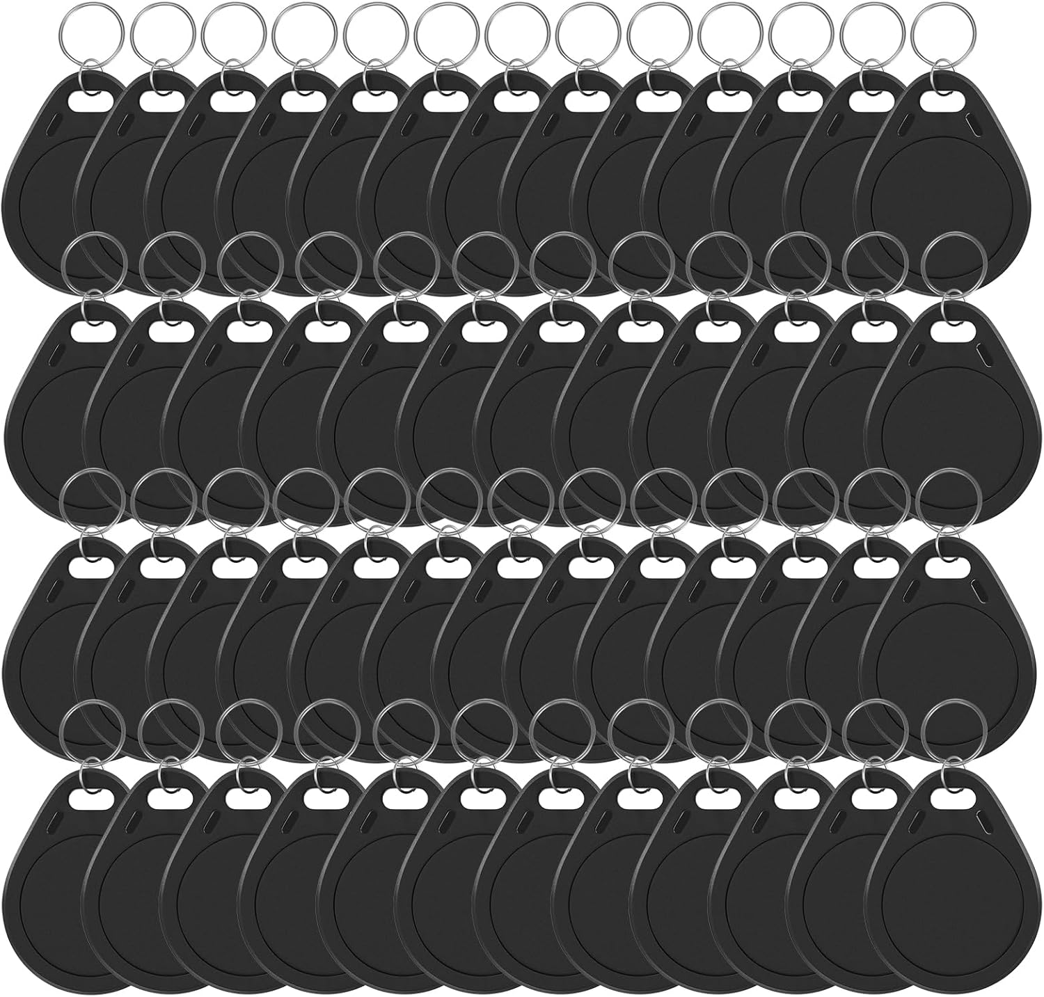 NFC Tags Tag215 NFC Keytags Black NFC fob Rewritable NFC 215 Tag NFC Business Card Programmable NFC Tag 504 Bytes Memory，Compatible with Android & iPhones (NFC215-BLACK-50PCS)
