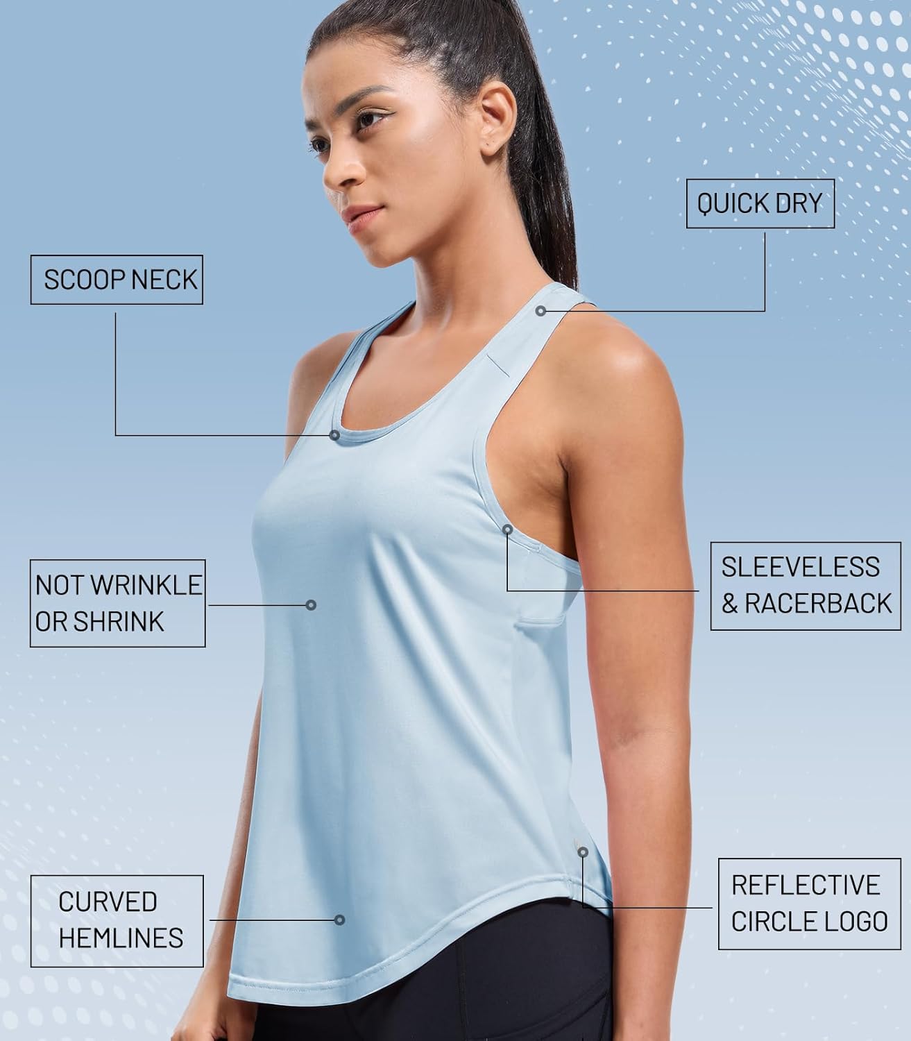 MIER Workout Tank Tops for Women Racerback Athletic Sleeveless Loose Fit Muscle Tee Shirts Dry Fit Runing Gym Yoga Top Summer