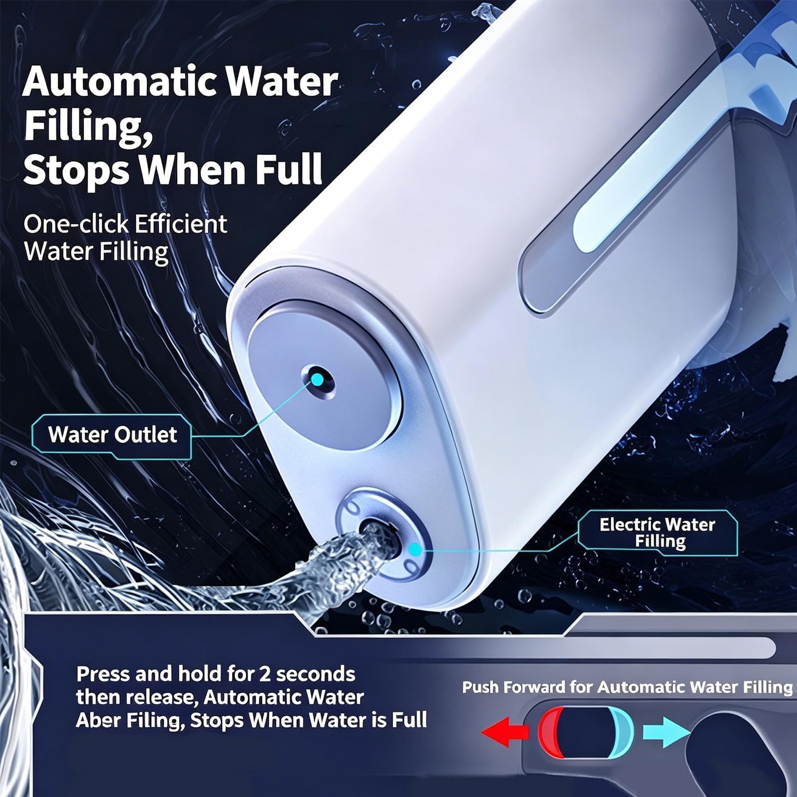 Pistola Ad Acqua Elettrica Con Riempimento Automatico, Fucile Ad Acqua Potente Lunga Gittata 12m Per Bambini E Adulti, Pulse Water Guns