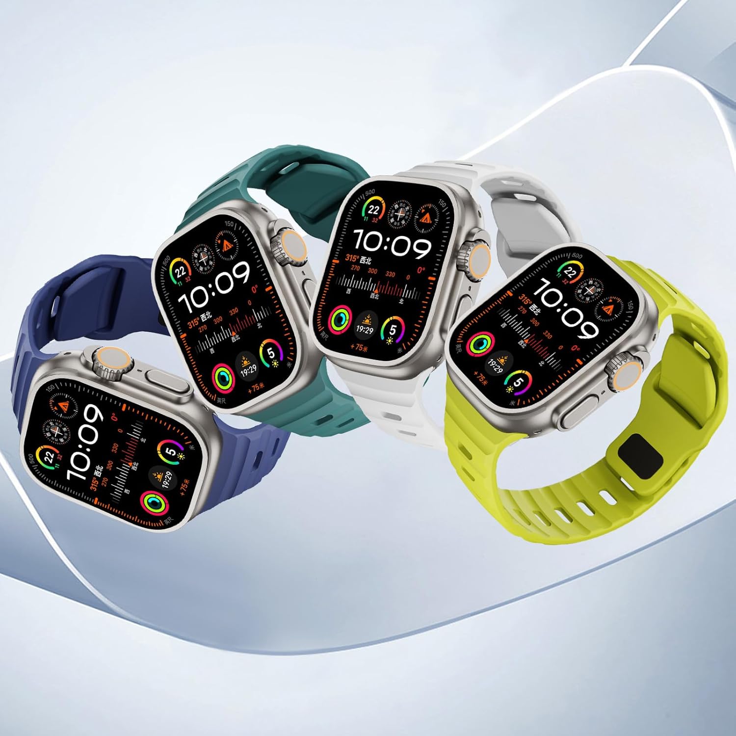 Soft Silicone Waterproof Strap Compatible with Apple Watch Ultra Band 49mm 45mm 44mm 42mm 41mm 40mm 38mm,Men Women Sport Bands for iWatch Series 8 7 6 5 4 3 2 1 SE Ultra (42/44/45/49mm, - Image 6