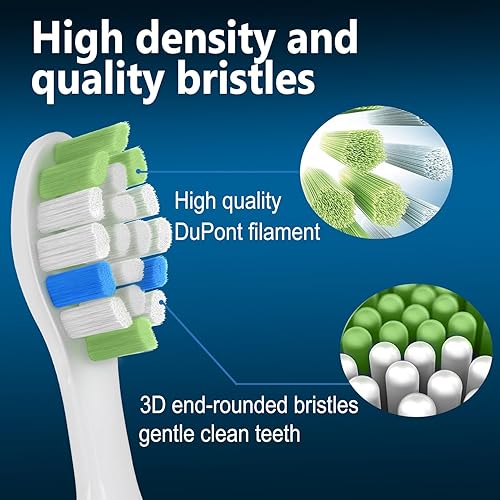 Miniatura 12 de Cabezales de cepillo de repuesto compatibles con Philips Sonicare ProtectiveClean 6100, 5100, 4100 cepillo de dientes eléctrico, cabezal de cepillo