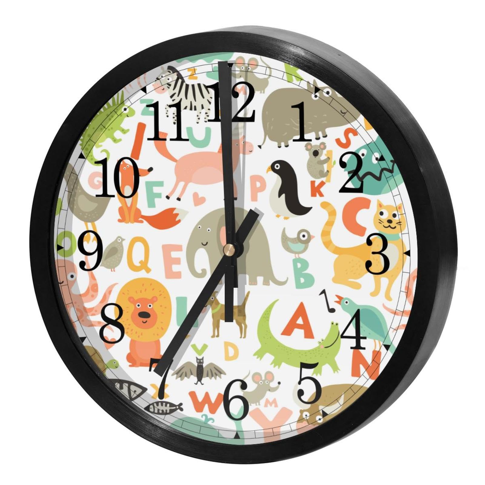 Horloge murale silencieuse alphabet à quartz pour salon et cuisine
