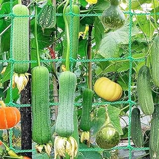 Pflanzennetz Ranknetz, 1,8 X 2,7M Pflanzennetz mit großer Maschenweite, Gurken Rankhilfe Gurkennetz Tomaten Gitter Netz, Ranknetz für Garten, Balkon und Gewächshaus