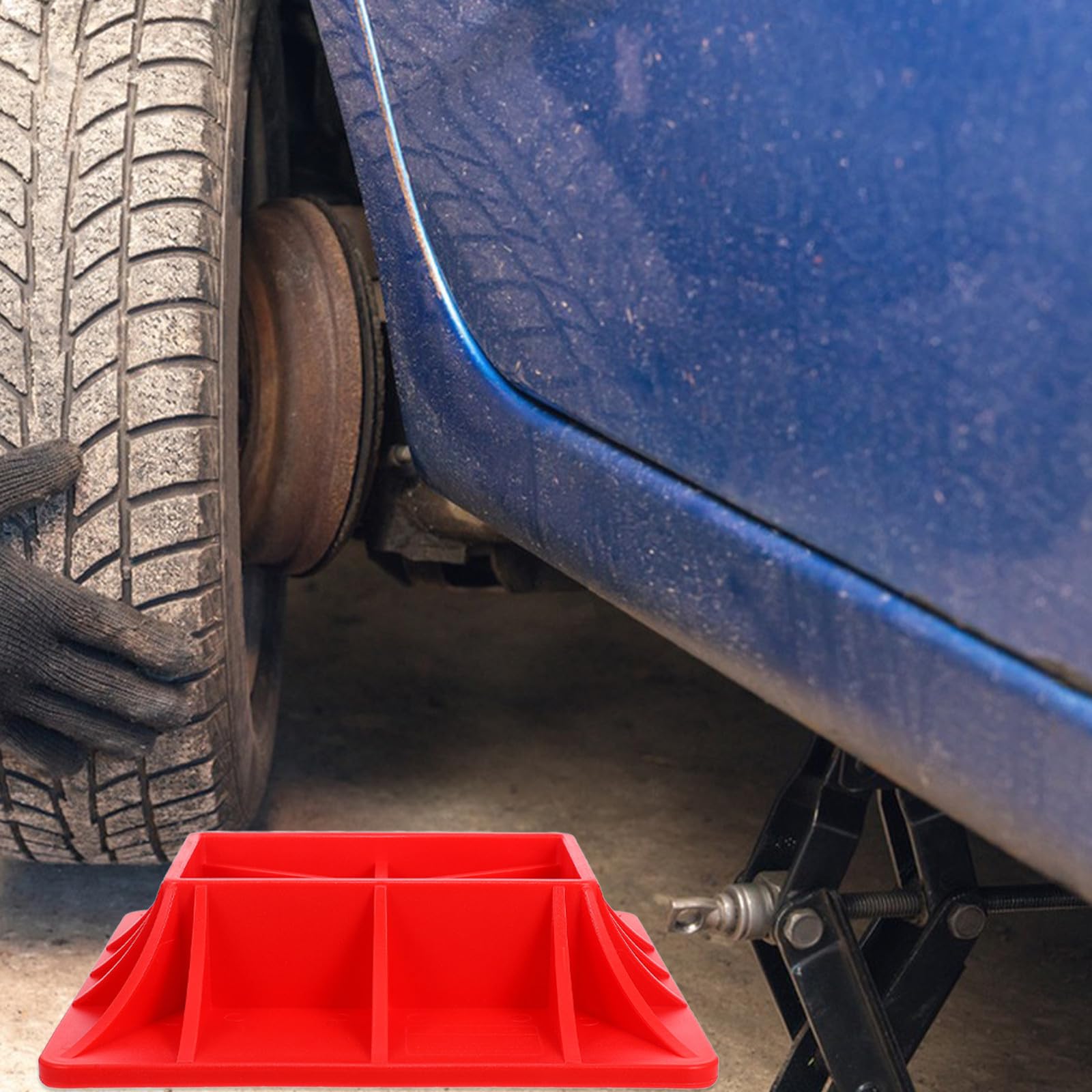 Elevador de Silicona Base de Gato Roja para Coche y Tijera