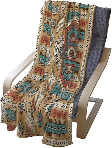 Miniatura 4 de Ambesonne Tribal Throw Blanket, Secret Tribe Pattern in Bohemian Style, Flannel Fleece Accent Piece Soft Couch Cover for Adults, 50" x 60", Apricot