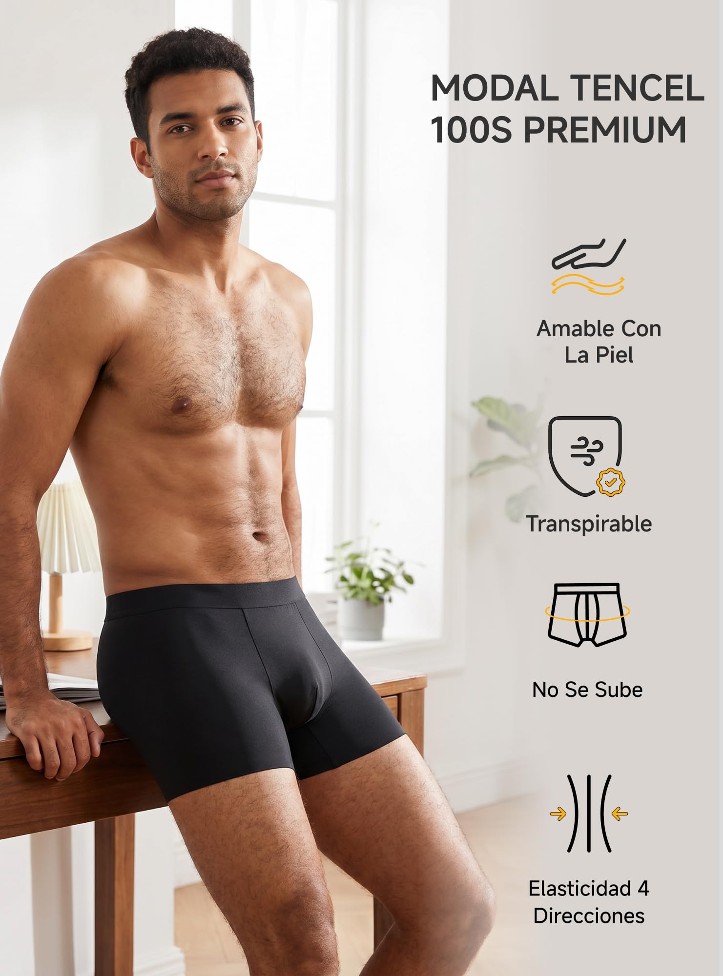 TRENDOUX Calzoncillos Hombre Boxer Ultra Ligeros de Tencel Micro-Modal 100S