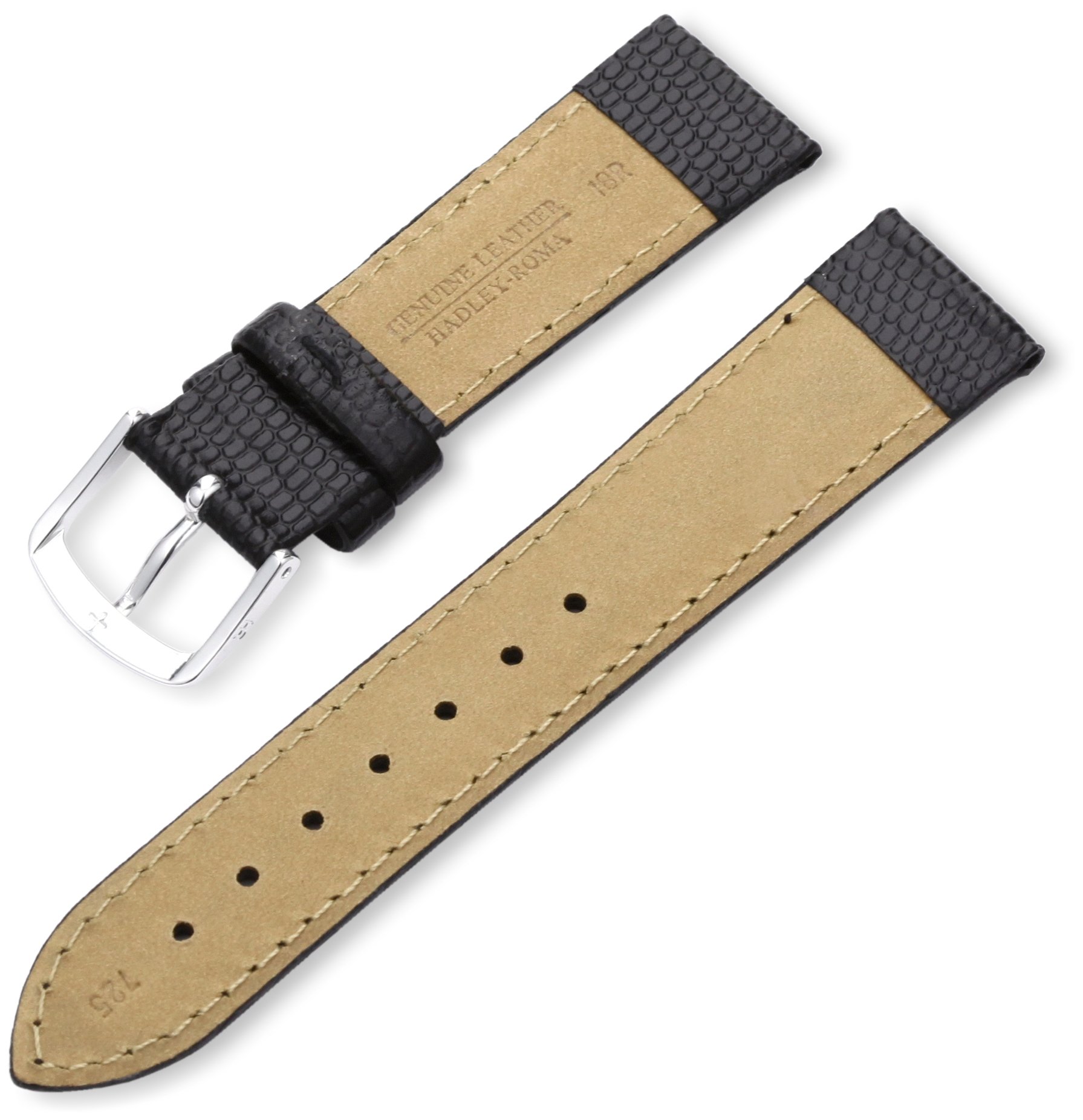 Hadley-Roma 18mm 'Women's' Leather Watch Strap, Color:Black (Model: LSL725RA 180)