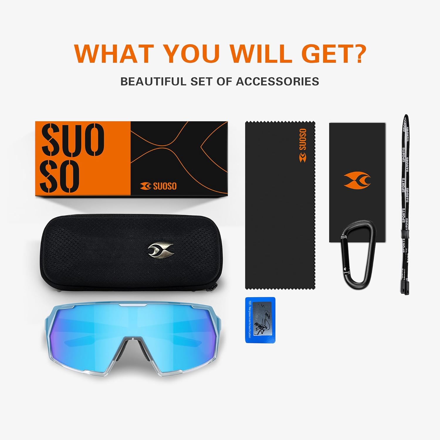 suoso Cycling Sports Sunglasses for Men: UV400 Protection Sun Glasses Youth Glasses for Bike Running Baseball Softball - Image 7