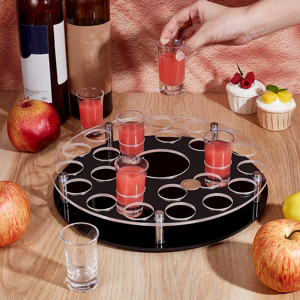 Peacoblue 25 Shot Glass Tray Holder with Heavy Base-White - Image 2