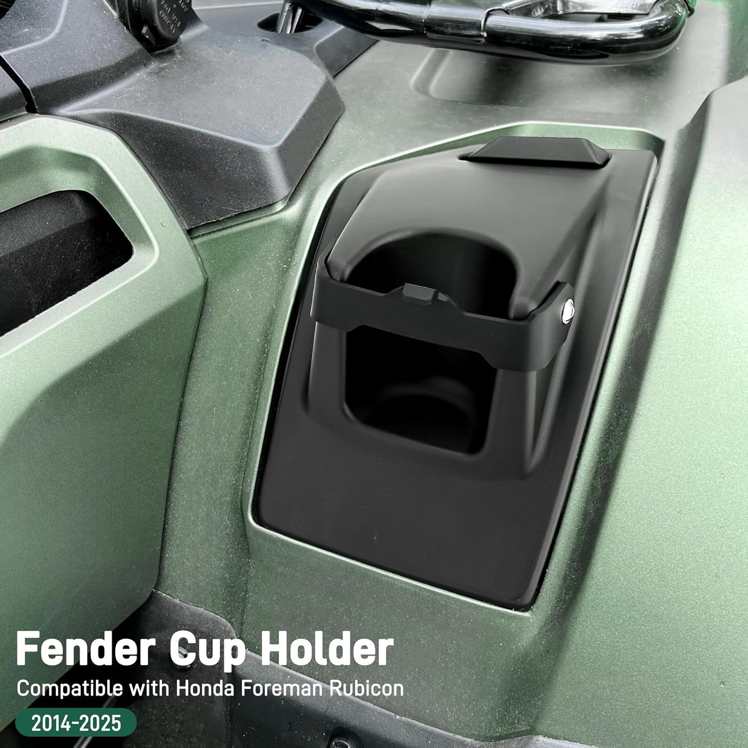 JERBOR ATV Left Fender Cup Holder Fit for Honda Foreman Rubicon 2014-2025, ATV Water Bottle Holder 2.5 Inch