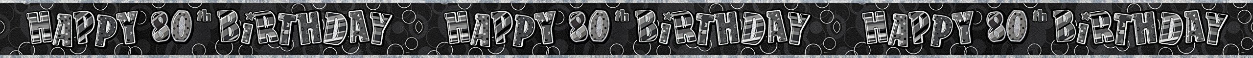 Unique Party 92068 - 9ft Foil Glitz Pink Happy 80th Birthday Banner — view 118