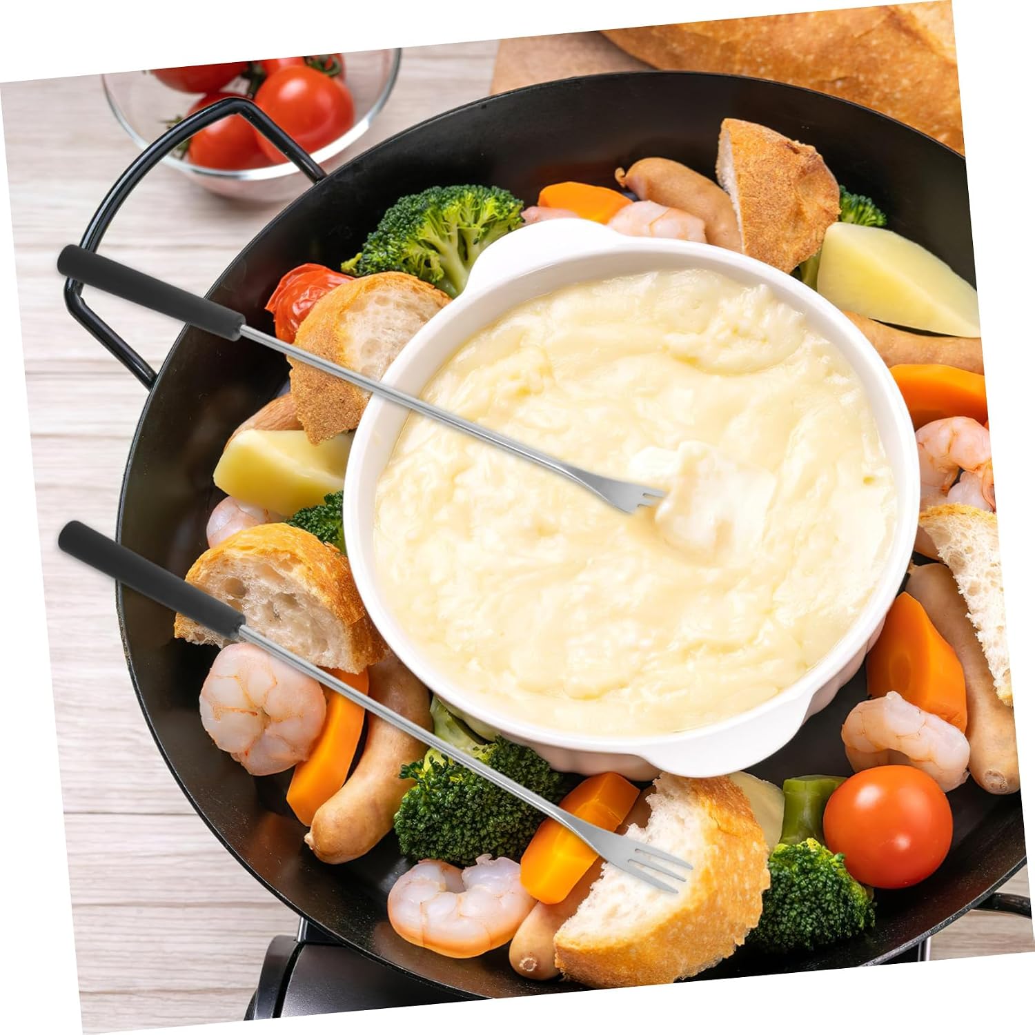 12pcs Stainless Steel Cheese Fondue Forks with Pp Handle, Heat-resistant Chocolate Dipping and Fruit Grill Forks for Household Cooking and Barbecue