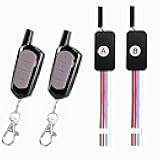 WOODGUILIN Remote Control Switch DC12V Mini Wireless Switch 2 Way,1 Channel Wireless Light Switchs DC5V/12V/24V 3A Remote Control Lights for LED Light,Motor,Alarm.(Mini 2 Way)