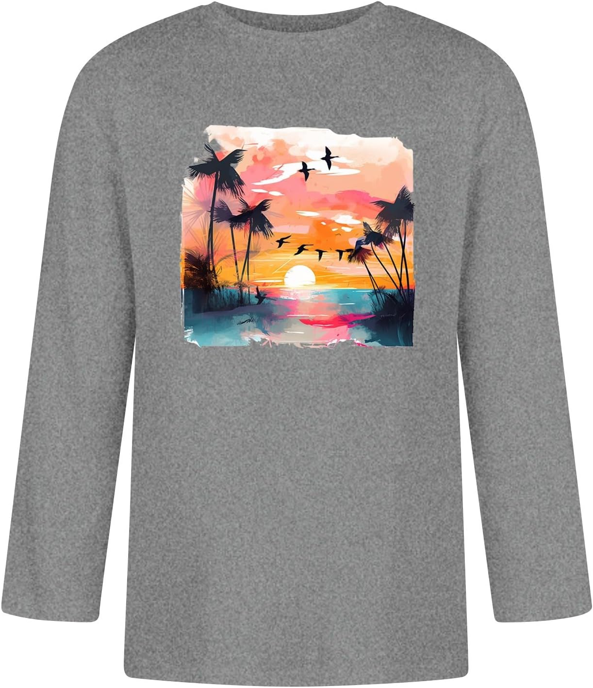 WENKOMG1 Men's Novelty Graphic Print Tee Shirt 3/4 Sleeve Casual Summer Hawaiian Beach T Shirts, M-3XL