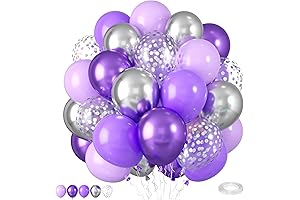 Purple and Silver Pastel Balloons for Birthdays