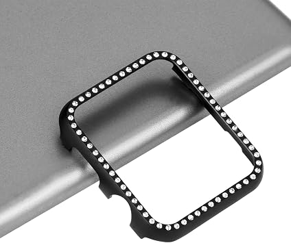 Compatible with Apple Watch 38mm 40mm 41mm 42mmm 44mm 45mm Face Covers Diamond Bling, Lightweight Metal Stainless Steel Bumper Case Protector Shell Compatible with iWatch Series SE 9 8 7 6 5 4 3 2 1