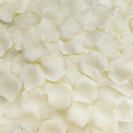Ouddy Decor 5000 Pcs Rose Petals Artificial Flower for Valentine's Wedding Decor Romantic Night Event Anniversary Shower Engagement Party Home Mothers Day Decorations, Ivory