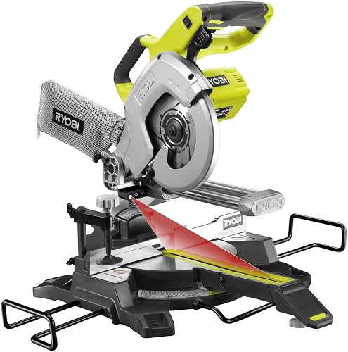 Ryobi R18MS216-0 One+ Cordless Mitre Saw, 18 V, Hyper Green