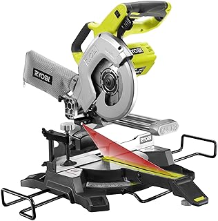 RYOBI Scie à Onglet Radiale Sans Fil 18V ONE+ R18MS216-0 – Lame Ø216 mm 48 dents, Coupe Précise, Guidage Laser, Idéale Bois, Plinthes, Parquets – Batterie Non Incluse