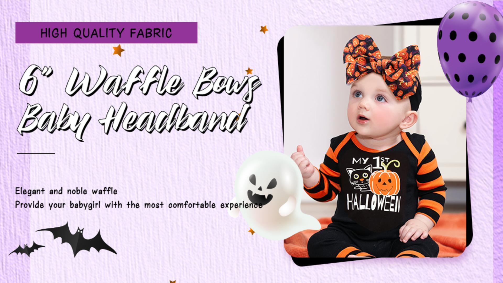 Vaguelly Halloween Baby Stirnbänder Set - 2 Stück Mit Süßen Bögen