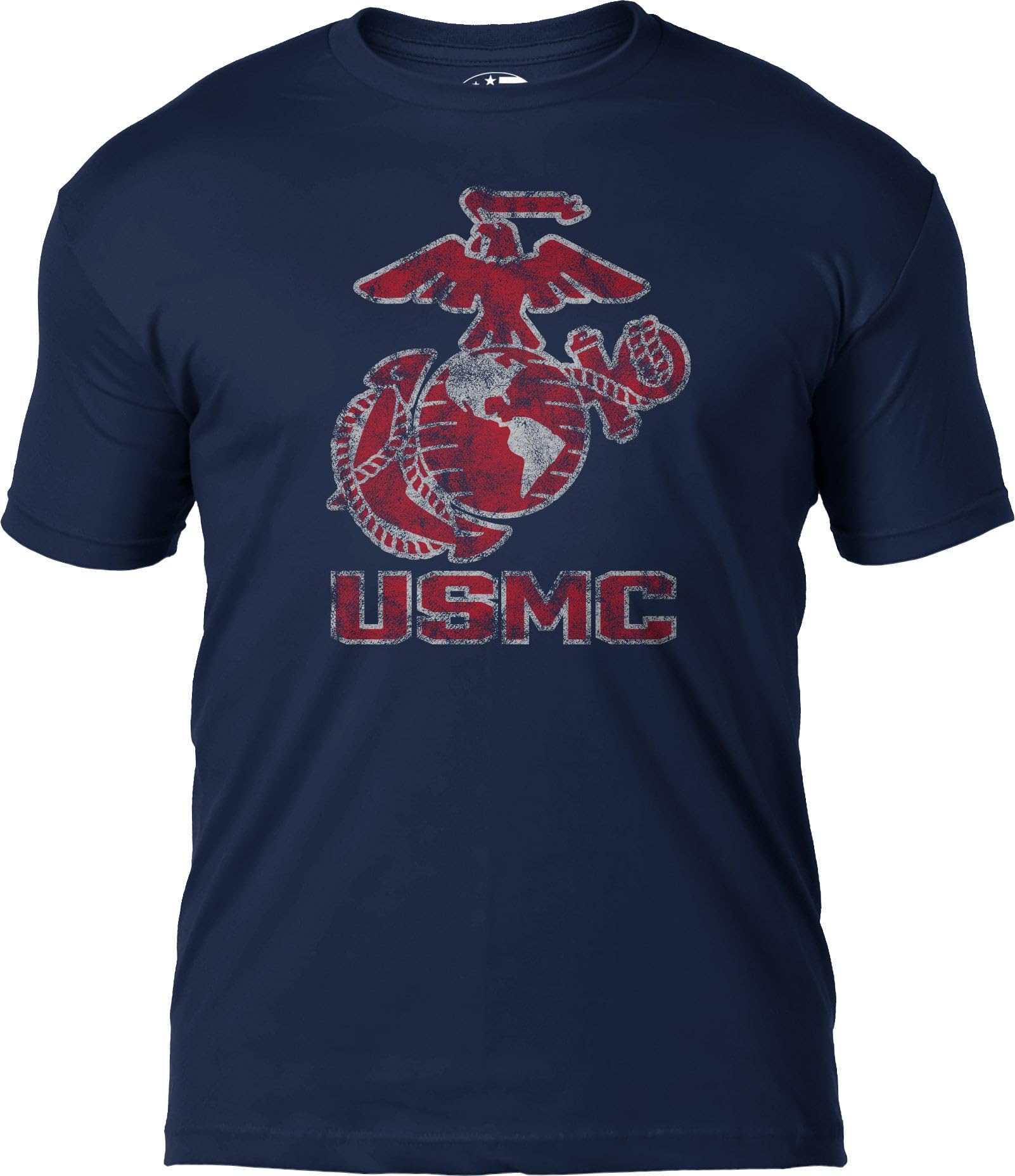 7.62 Design United States Marine Corps Eagle, Globe, and Anchor Tee Shirt, Navy Blue, S