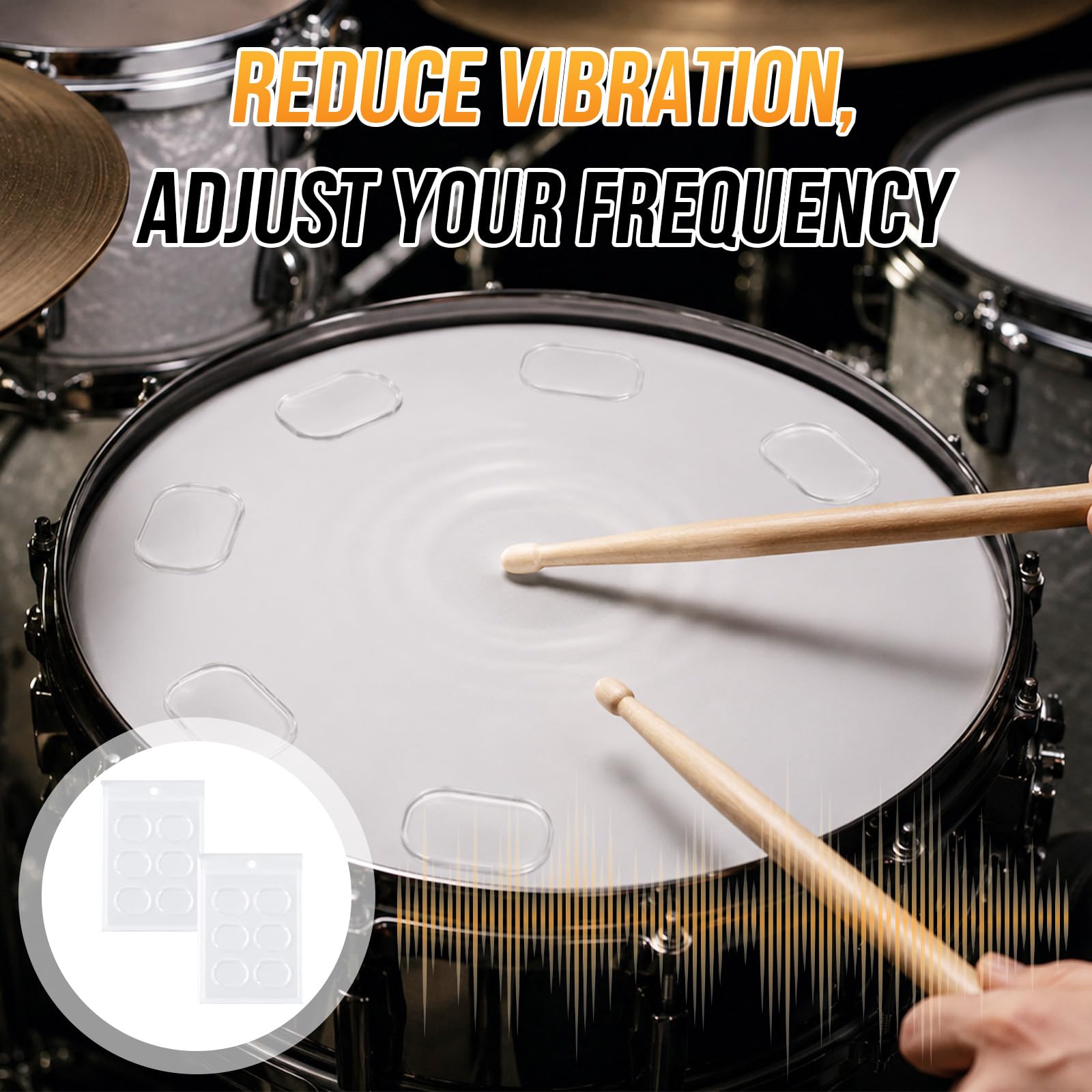 K KASONIC 12" 2-Seitiges Leises Drum-Übungspad mit Verstellbarem Ständer