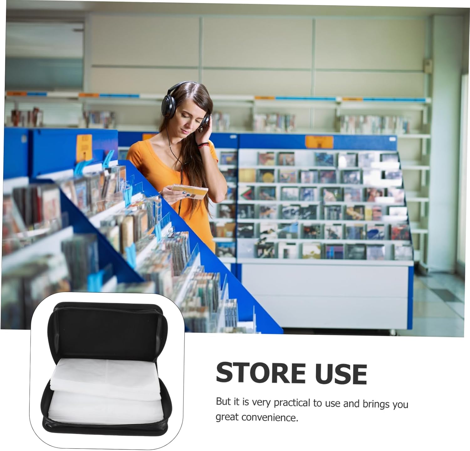 PRETYZOOM 2pcs Cd Storage Holder Bag for Discs Large Capacity Dvd Organizer Material for Home Travel and Office Use Black and Gray Design