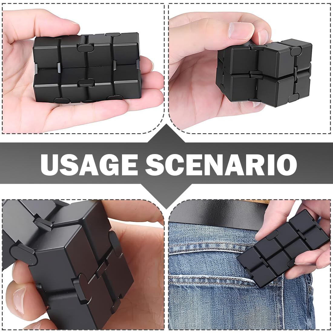 Infinity Cube Fidget Toy – niekończąca się kostka do redukcji stresu i koncentracji – Magic Flip kostka do relaksu i spędzania wolnego czasu