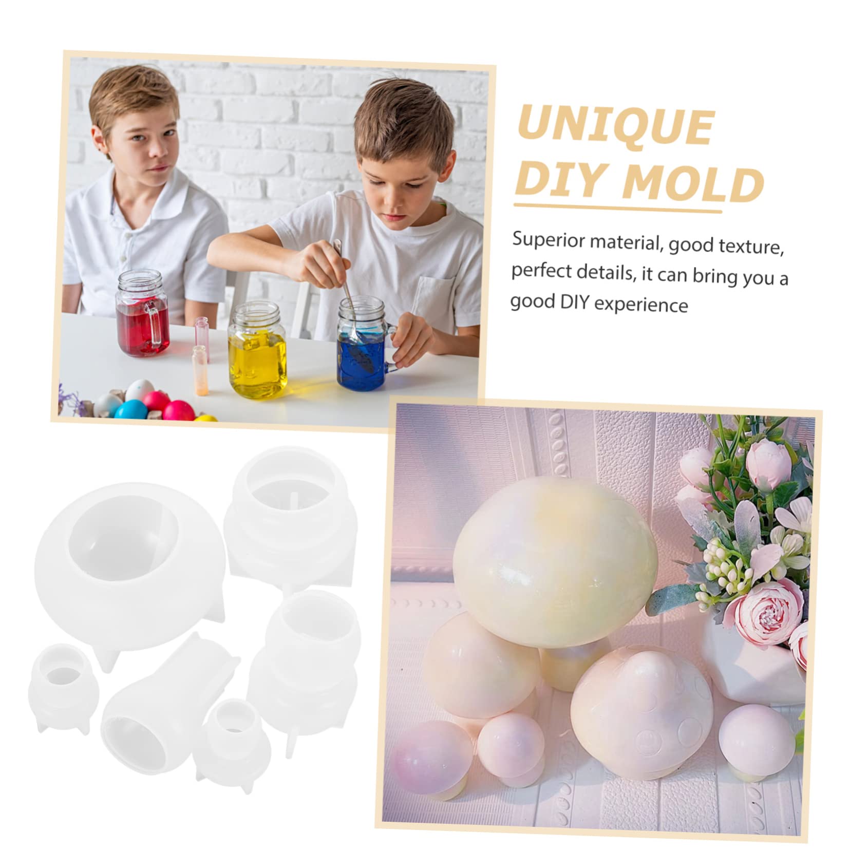 Stampi in Silicone a Fungo 6 Pezzi per Bricolage e Resina