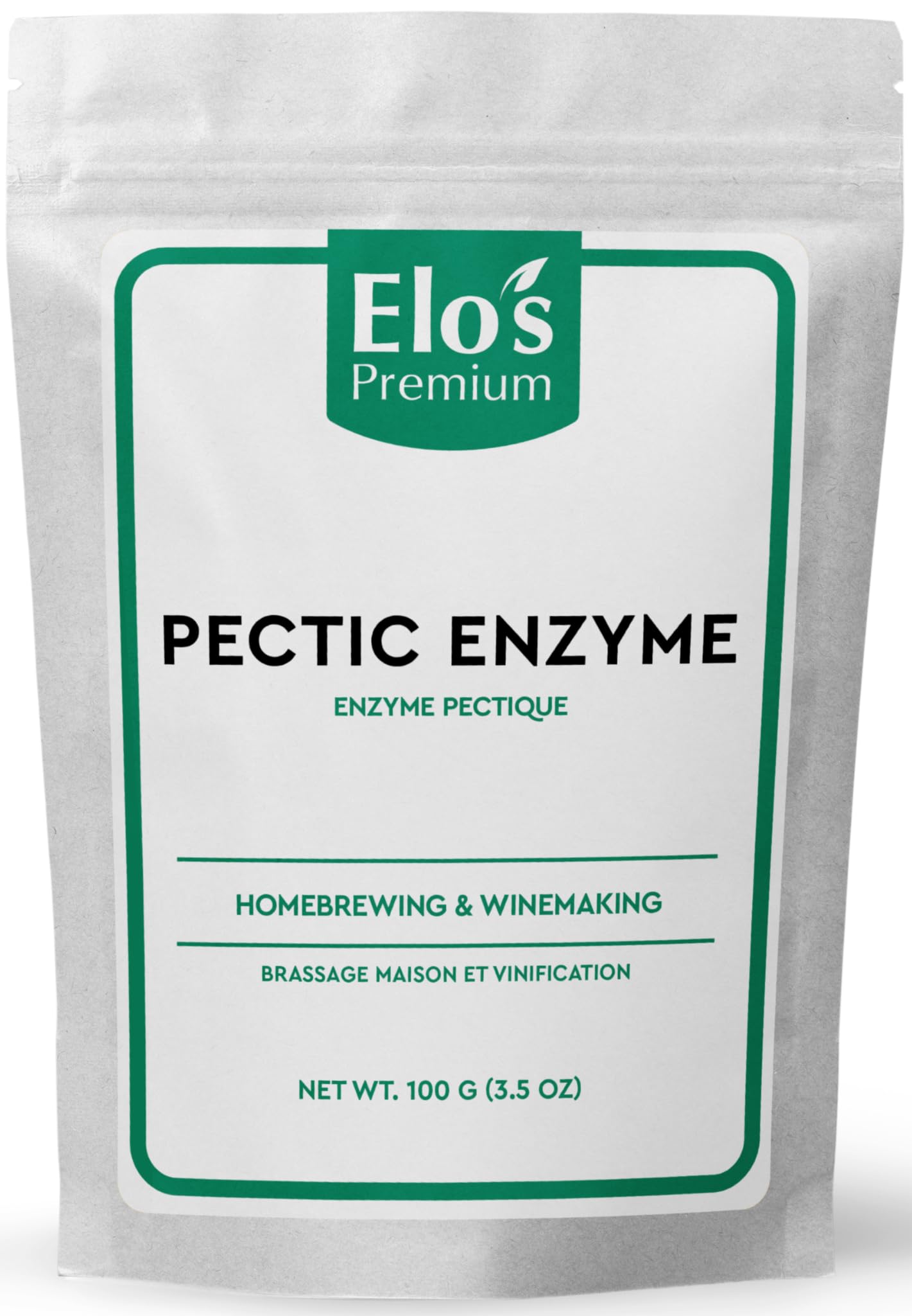 Pectic Enzyme Dry Powder (100g)| Packed in Canada| Juice Extraction Agent; Increase Juice Yields; Prevent Pectin Haze| Used for Homebrewing and Winemaking| by Elo’s Premium
