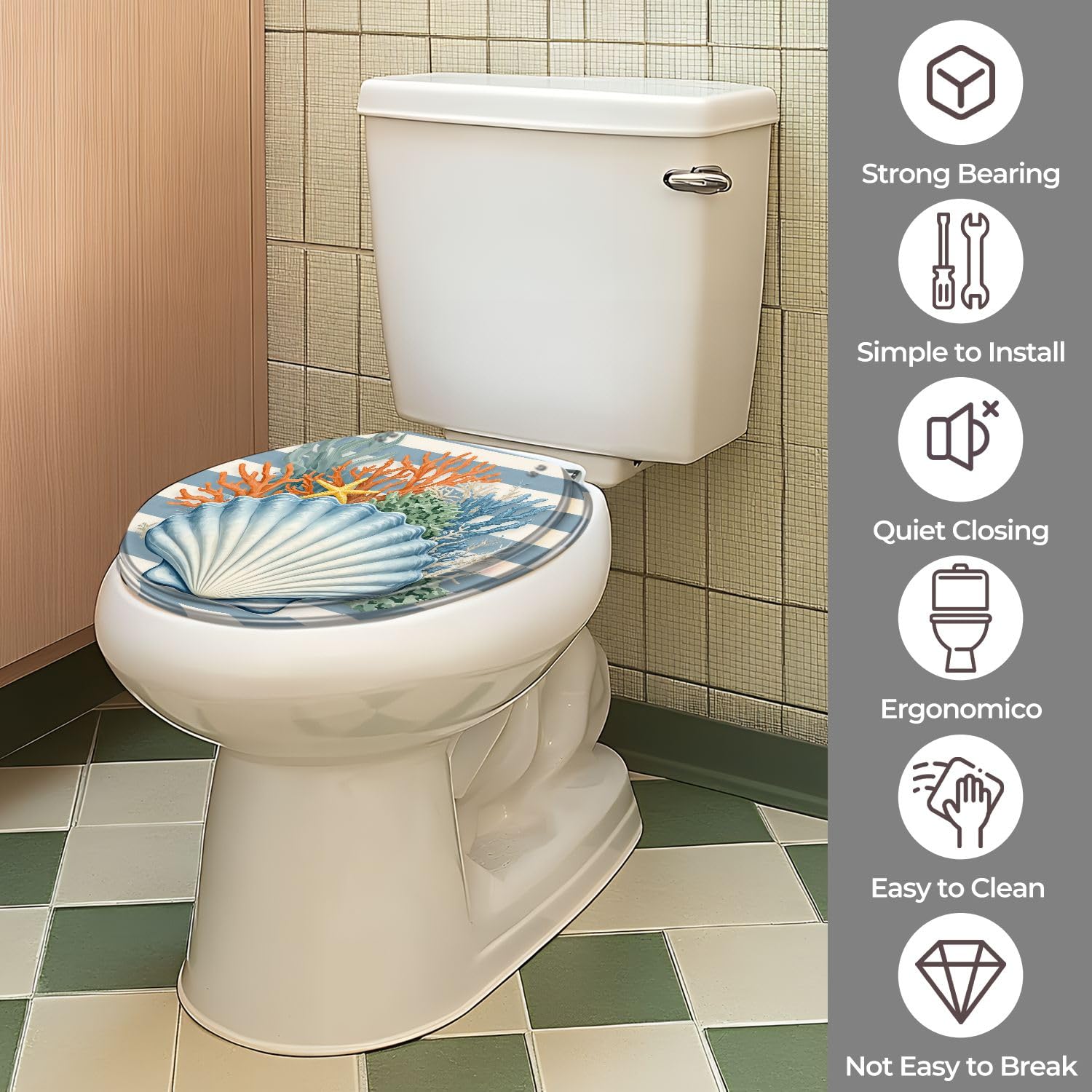 Sedile WC rotondo generico in resina per bagno