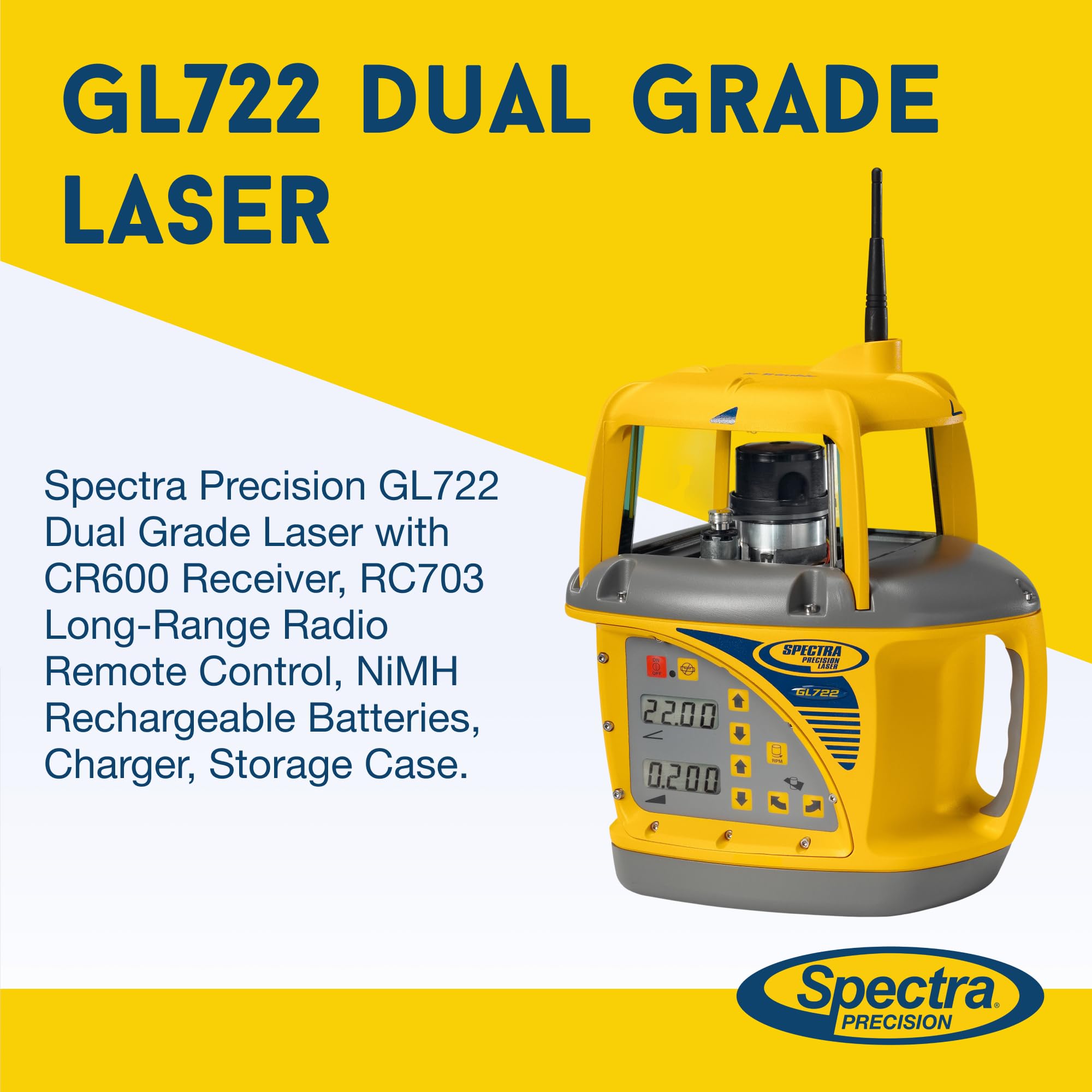 Amazon.com: Spectra Precision GL722 Dual Grade Laser with CR600