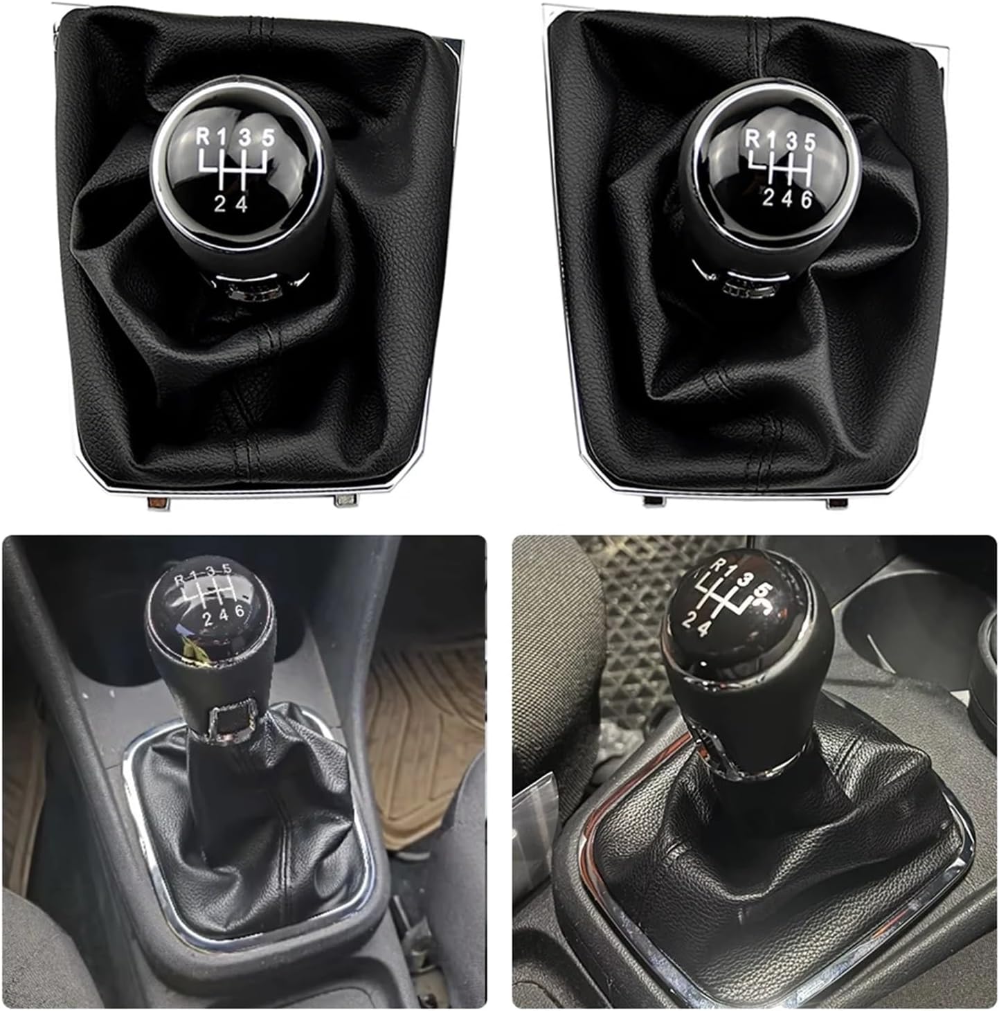 Gear Shift Knob Shift Lever Knob Compatible for Passat B8 3G5 5/6 Speed Manual Transmission with Gaiter Boot Cover Case(6 Speed)