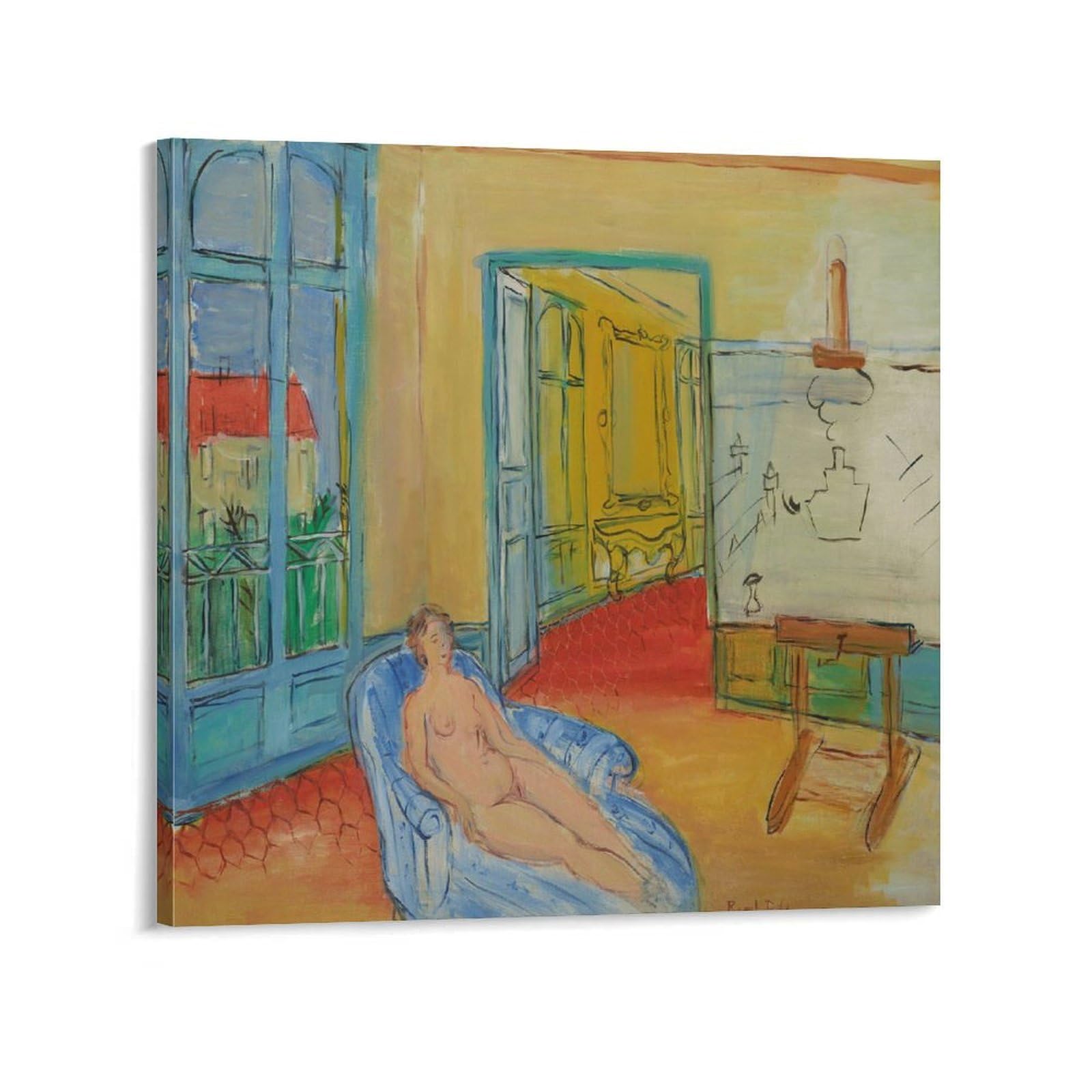 KLAGCBDF Raoul Dufy De La Place Arago Canvas Painting Poster Wall Art Decorative Picture Prints Modern Decor 24x24inch(60x60cm)