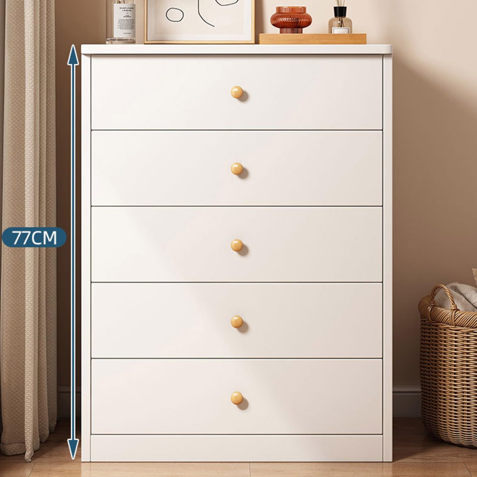 Komoda z 5/6 szufladami 77/89 cm szafka do przechowywania wykonana z drewna kredens komoda z szafką słojów drewna do sypialni salonu wejście B, 60 x 32 x 77 cm 6