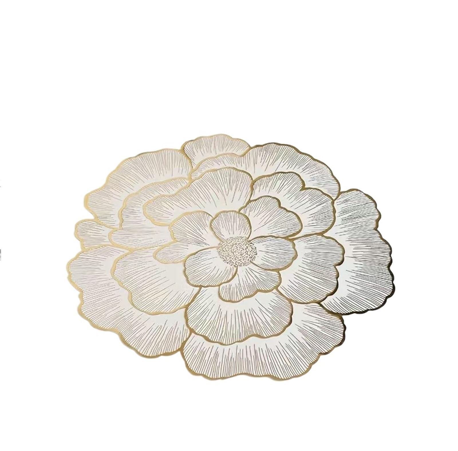 PVC Dining Table Mat 6Pcs PVC Gold Foil Placemats Heat Resistant Non-Slip Waterproof Table Mats For Kitchen Dining(Color 18)